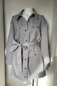 Mossman Gray Tailored Button Down Dress With Belt Size 12 Code: 048 - Picture 1 of 6