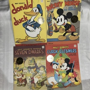 4 Disney Donald Duck Mickey Mouse, Pluto Book Vintage Collection 1935 Ex. Cond - Picture 1 of 18