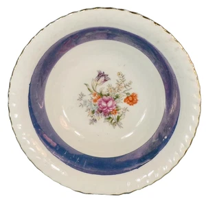 Westwood Japan Serving Bowl Blue Band Flowers Gold Edge WSW3 1950s Vintage - Picture 1 of 6