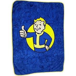 Vault Boy Fleecedecke Überwurf Videospiel Gaming Funky Dekoration 40x60 blau - Bild 1 von 3