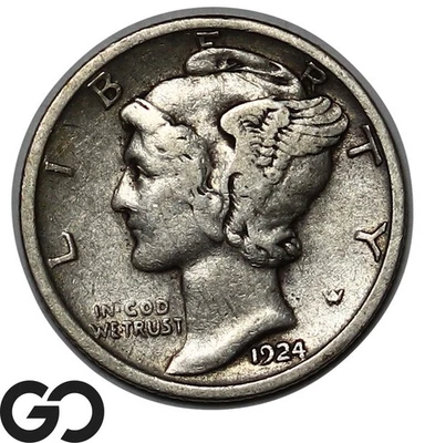 1924-D Mercury Dime, Better Date Denver Issue - Image 1 of 3