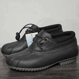 Propet Women's Sz 10 WIDE Black Lone Waterproof Low Cut Rain Duck Boot - Picture 1 of 9