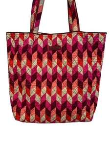 Vera Bradley Bohemian Chevron Tote Bag Handtasche groß rosa Schultertasche - Bild 1 von 12