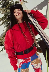 FREE PEOPLE FP MOVEMENT WINTERBERRY POWDER VIXEN BELTED SNOWBOARD SKI JACKET S - Picture 1 of 6