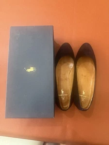 Ralph Lauren Kendry Shoes Ballerina Women Size 7 1/2B Suede Navy W 4543 - Picture 1 of 6