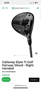 Callaway Elyte Titanium 3 Wood Denali 60 Extra Stiff-Flex Graphite Shaft - Picture 1 of 11