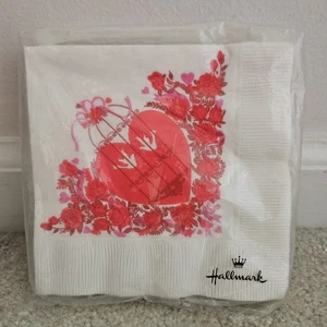 Vintage Hallmark Valentinstag Getränk Servietten offene Packung 10+ links Cocktail - Bild 1 von 7