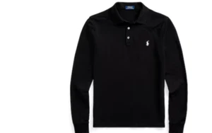 Polo Ralph Lauren uomo nera vestibilità classica manica lunga morbida XS - Foto 1 di 1