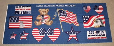 Apliques de tela de colección tradiciones de América estrellas y rayas águilas del estado de la libertad Foto 1 de 4