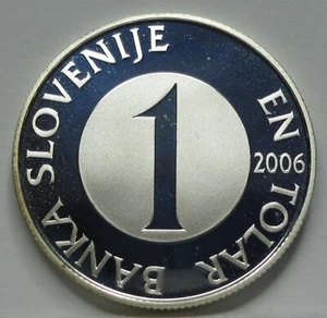 SLOVENIA 1 SILVER Tolar 2006 PROOF UNC fish trout OFFICIAL ISSUE Box COA PP - Picture 1 of 9