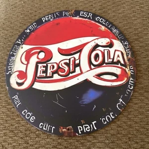 Love This “Pepsi Cola” Round Sign 8”x8” With Distressed Look - Picture 1 of 6