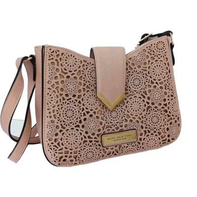 Bandolera Marc New York Andrew Marc Rosa Rubor Perforada Bolso de Hombro Correa Foto 1 de 4