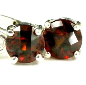 925 Sterling Silver Leverback Earrings, Mozambique Garnet, SE017 - Picture 1 of 5