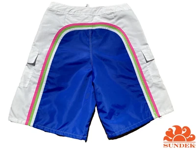 Sundek 28 Striped Long Surf Bathing Suit Board Shorts Swimming Trunks Size 28 S - Image 1 of 4