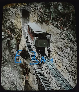 Photograph COG RAILWAY AT WOLFORT RAVINE SWITZERLAND C1920 Magic Lantern Slide - Picture 1 of 5