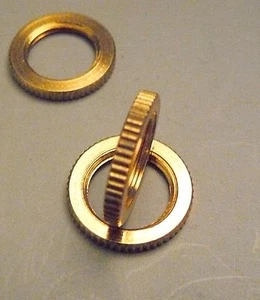 (5) Solid Brass Knurled Nut .70" OD. 1/4 IPS (1/2" Diameter) Lamp Part (NK3) - Picture 1 of 3