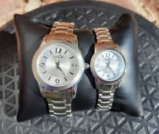 Tourneau His & Hers Matching Watch Set Pair Stainless Steel w/Papers AWESOME!!!