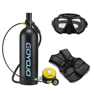 2L Scuba Diving Tank Mask & Adapter Cylinder Oxygen Bottle Underwater Snorkeling - Picture 1 of 27