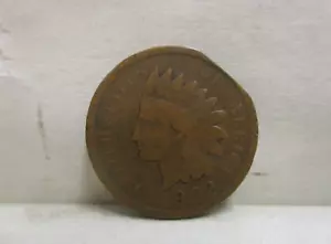 Error 1902 United States Indian Head Cent US Copper Type Coin Clipped Planchet - Picture 1 of 6