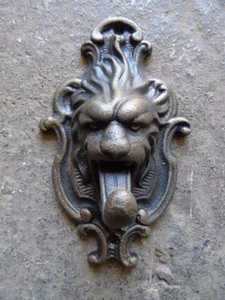 HEURTOIR lion EN FONTE patinée bronze,sonnette , frappe porte nouveau !!! - Photo 1/4