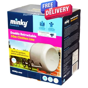 Minky 30m (2 x 15m Leinen) einziehbare Wäscheleine Outdoor Wäscheleine - Bild 1 von 4