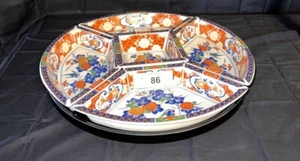 Vintage Japanese Imari Ceramic Divided Serving Set 6 Pc Lazy Susan Dish Tray - Picture 1 of 2