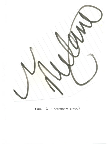 Melanie C signed autograph book page 1990s English singer Spice Girls Chisholm Cover