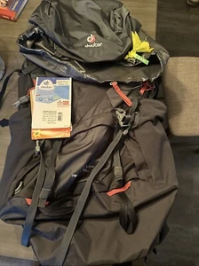 DEUTER Aircontact Lite 65 + 10 Trekking Backpack Pack Black/Graphite 75L ⭐NEW⭐ - Picture 1 of 3
