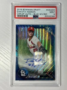 Bowman Dakota Hudson 2016 cromo radiocontrol automático refractor onda azul novato/150 PSA 9 - Imagen 1 de 1