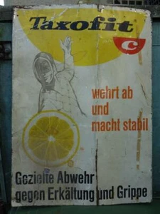 altes Blechschild Taxofit gegen Erkältung und Grippe - Bild 1 von 6
