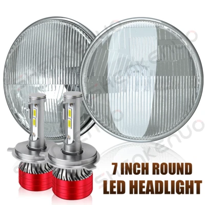 Par de faros LED redondos de haz alto/bajo de 7 pulgadas para Mazda RX-7 1979-1985 bombillas H4 Foto 1 de 4