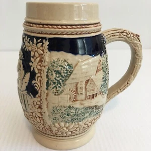 Taza Cerveza Stein De Colección Molino de Agua Pub Taberna Escena Relieve Cerámica Firmada 3042  - Imagen 1 de 12
