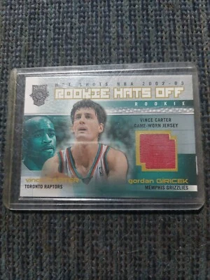 Gordon Giricek Fleer 2002-03 Rookie Hats Off Vince Cater Game Worn Jersey... - Image 1 of 3