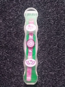 Swiss made Womens Kids Hello Kitty Pink Butterfly Flik Flak Quartz Watch - Picture 1 of 14