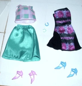 Barbie Fashionistas 2 Puppenmoden Top Rock Schuhe Armband lose Outfits Neu - Bild 1 von 6