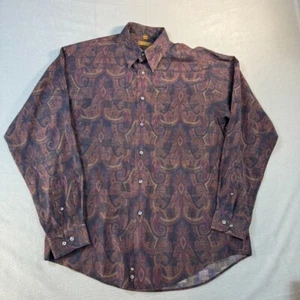 Gillio Premiere Shirt Mens Medium Purple Maroon Abstract Button-Up - Picture 1 of 12