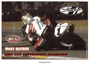 Vintage Poster Card 2000 Nicky Hayden Honda Joe Rocket Supersport AMA Superbike - Picture 1 of 1
