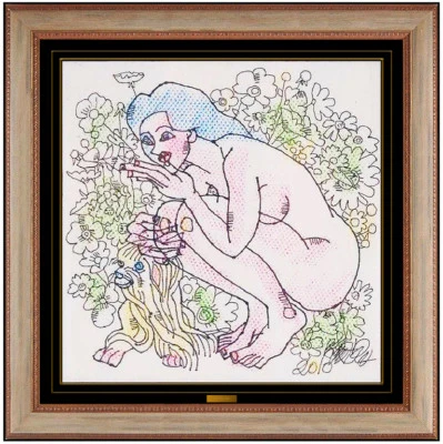 PINTURA GOUACHE ORIGINAL JIANG Tie Feng firmada arte retrato femenino chino óleo Foto 1 de 4