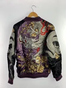 Karakuri Tamashii Sukajan Men's Jacket Dragon Embroidered Purple Size L - Picture 1 of 5