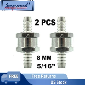 ⭐2Pcs 8mm 5/16" Aluminium Fuel Line One Way Non Return Check Valve Petrol Diesel - Picture 1 of 5