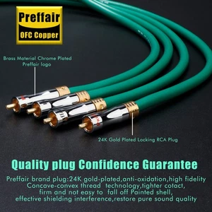 Preffair OFC Copper HiFi Audio RCA Cable Cord W/ 24K Gold Plated RCA Plug Wire - Picture 1 of 37