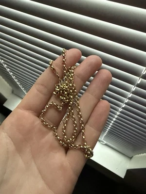 "Collar largo 51"" cadena Belcher redonda oro 9kt 46 cm" Foto 1 de 4