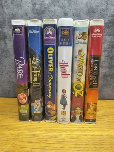 Vintage Lot 6 VHS Tapes Variety Children Family Movies Disney w/ Cases Classics - Foto 1 di 13