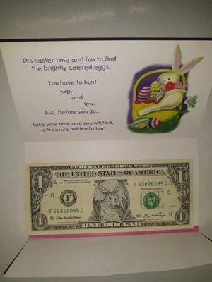 Publix Supermarket Easter 2006 1 Dollar Note Uncirculated Bill Easter Bunny RARE - Image 1 of 4