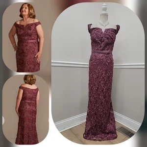 Oleg Cassini schulterfreies Etuikleid mit Glitzerapplikation Stil # D40NY210 neu mit Etikett  - Bild 1 von 12