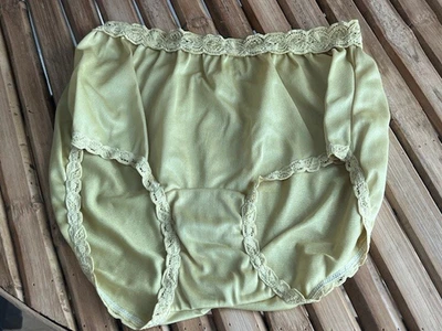 VINTAGE SILKY NYLON GRANNY PANTY BRIEFS by ADONNA sz M - Image 1 of 2