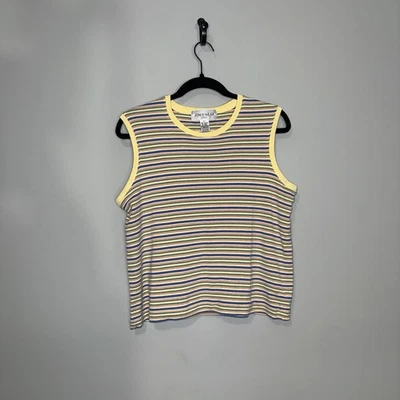 复古 90 年代 Jones Wear 运动条纹棉质背心 — 第 1/3 张图片