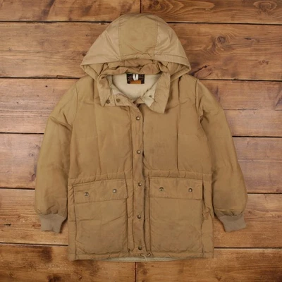Chaqueta Exterior Eddie Bauer Vintage M Años 80 Plumón de Ganso Acolchada Parka Beige Foto 1 de 4