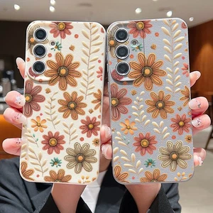 Flower Silicone Case For Samsung A17 A16 A26 A36 A56 A55 A15 S25 Edge Soft Cover - Picture 1 of 18