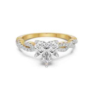 EMORI 1.1 Ct E-F VS Yellow Gold 18K GIA Certified Lab Grown Diamond Women's Ring - Picture 1 of 6
